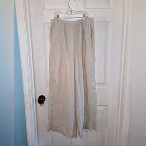 LOFT Wide Leg Linen Light Beige Pants